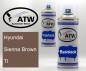 Preview: Hyundai, Sienna Brown, TI: 400ml Sprühdose + 400ml Klarlack - Set, von ATW Autoteile West.